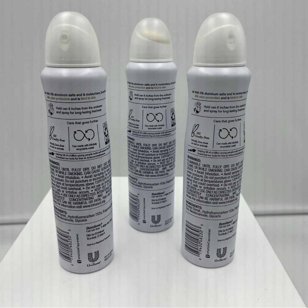 3 Pk Dove 0% Aluminum Pomegranate & Lemon Verbena 48 Hour Deodorant Spray-4oz - Picture 3 of 6